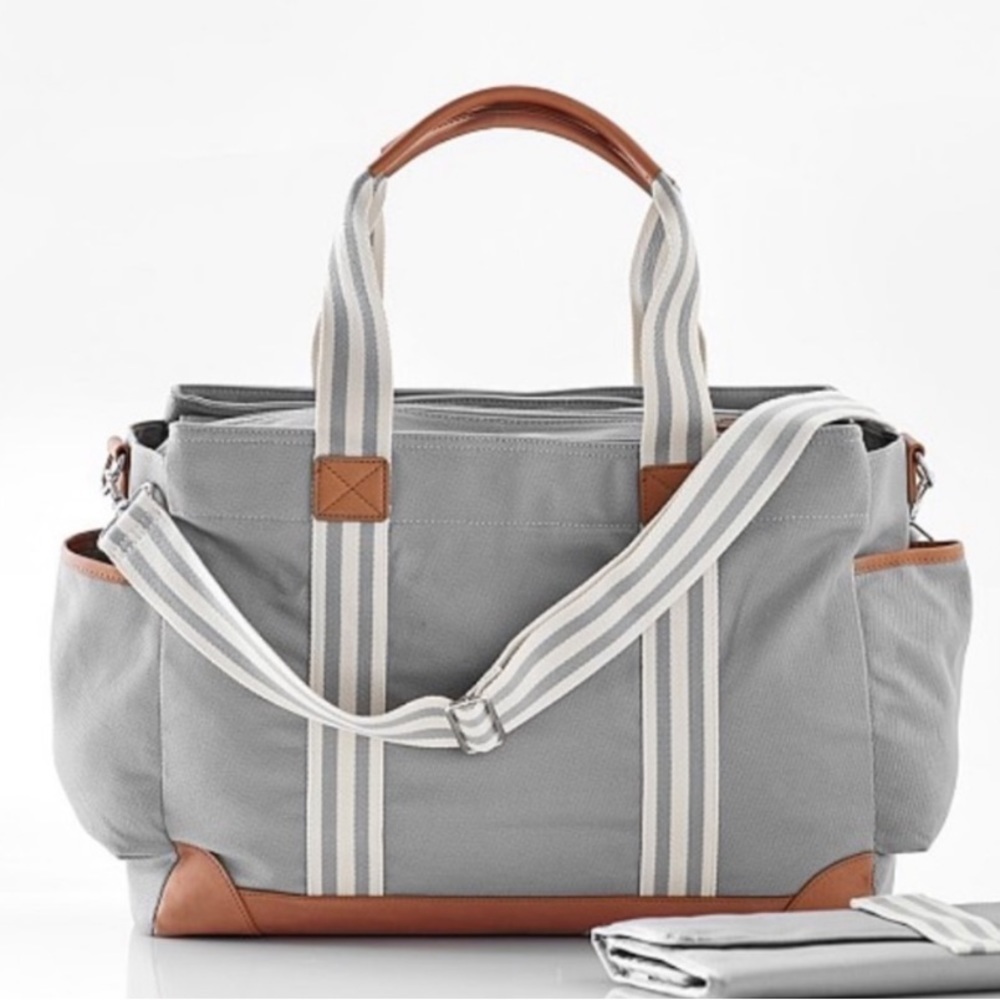 Pottery barn diaper bag gray